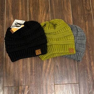 3 beanies from C.C Exclusives.